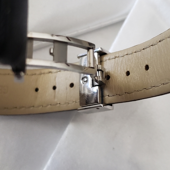 Versace Daphnis Stainless Steel/ Gold Black Leather Band Watch $995 main image 9